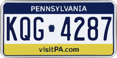 PA license plate KQG4287