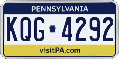PA license plate KQG4292