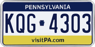PA license plate KQG4303