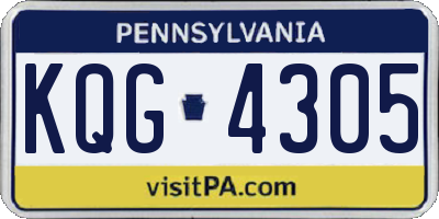 PA license plate KQG4305
