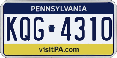 PA license plate KQG4310