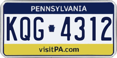 PA license plate KQG4312