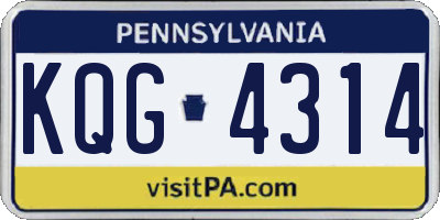 PA license plate KQG4314
