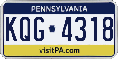 PA license plate KQG4318