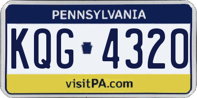 PA license plate KQG4320