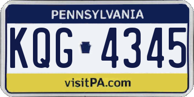 PA license plate KQG4345