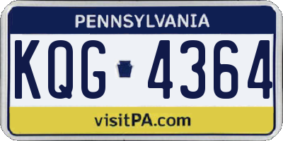 PA license plate KQG4364