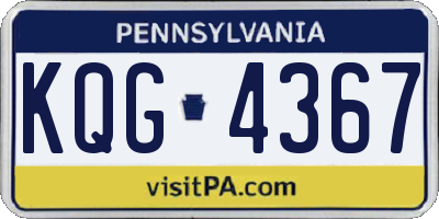 PA license plate KQG4367