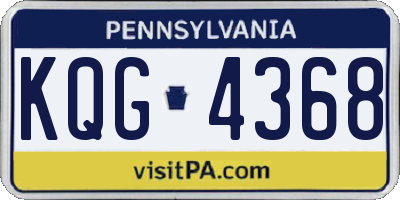 PA license plate KQG4368