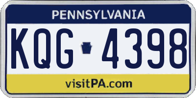 PA license plate KQG4398