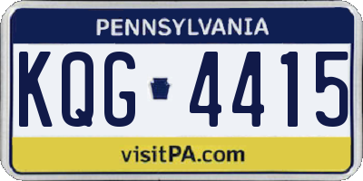 PA license plate KQG4415