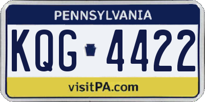 PA license plate KQG4422