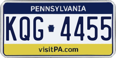 PA license plate KQG4455