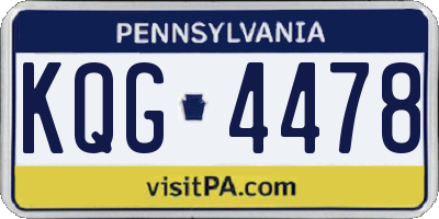 PA license plate KQG4478