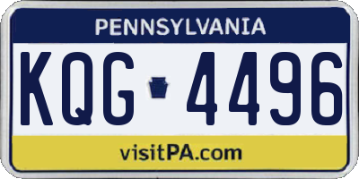 PA license plate KQG4496