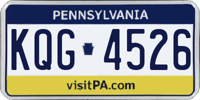 PA license plate KQG4526