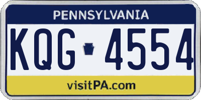 PA license plate KQG4554