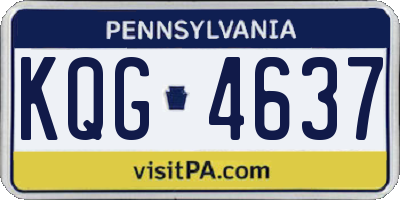 PA license plate KQG4637