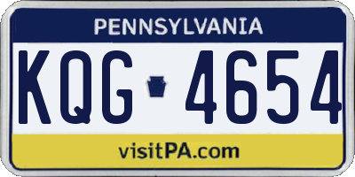 PA license plate KQG4654
