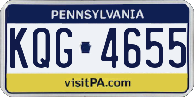 PA license plate KQG4655