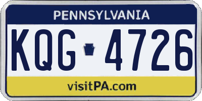 PA license plate KQG4726