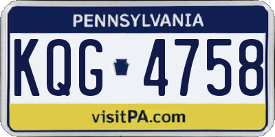 PA license plate KQG4758