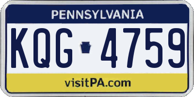 PA license plate KQG4759