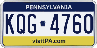 PA license plate KQG4760