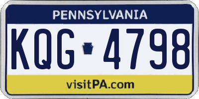 PA license plate KQG4798