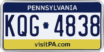 PA license plate KQG4838