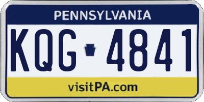 PA license plate KQG4841