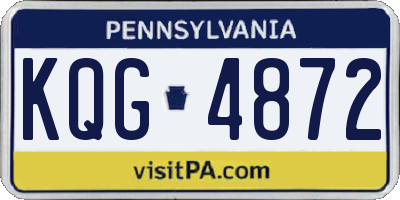 PA license plate KQG4872