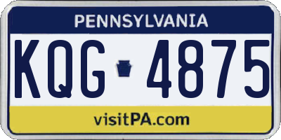 PA license plate KQG4875