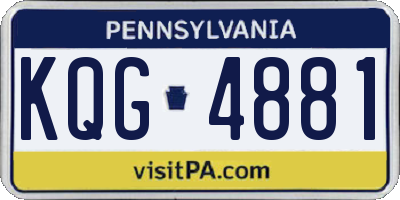 PA license plate KQG4881