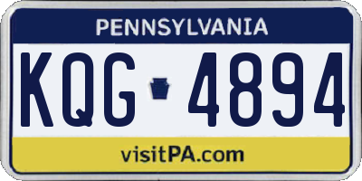 PA license plate KQG4894