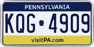PA license plate KQG4909