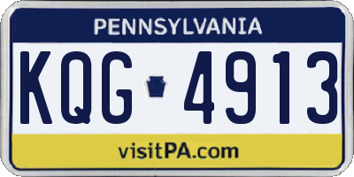 PA license plate KQG4913