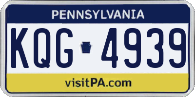 PA license plate KQG4939