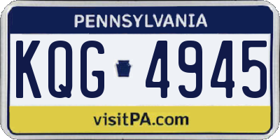 PA license plate KQG4945