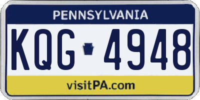 PA license plate KQG4948
