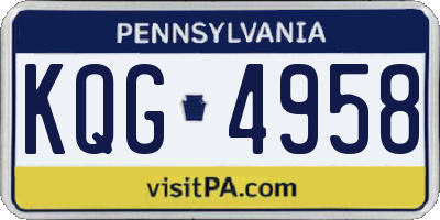 PA license plate KQG4958