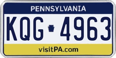 PA license plate KQG4963