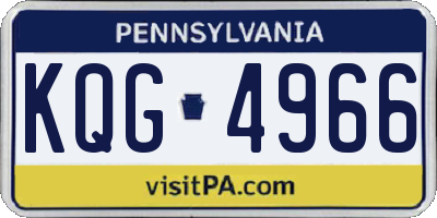 PA license plate KQG4966