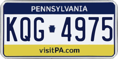 PA license plate KQG4975
