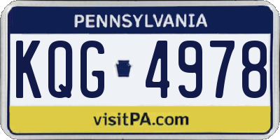 PA license plate KQG4978