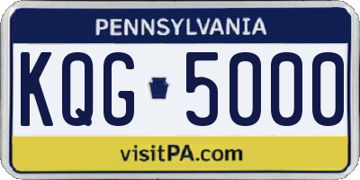 PA license plate KQG5000