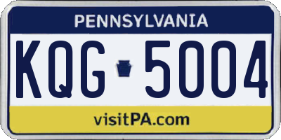 PA license plate KQG5004