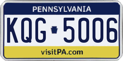 PA license plate KQG5006