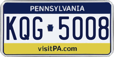 PA license plate KQG5008