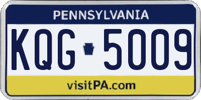 PA license plate KQG5009